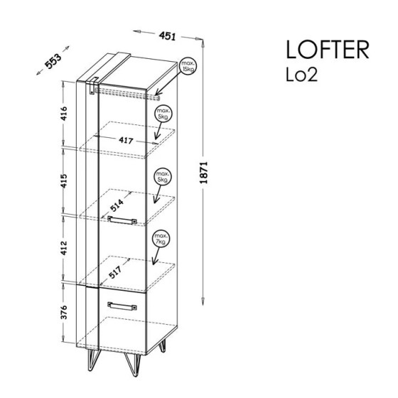 Lofter LO2 Półszafa - Dolmar Dolmar