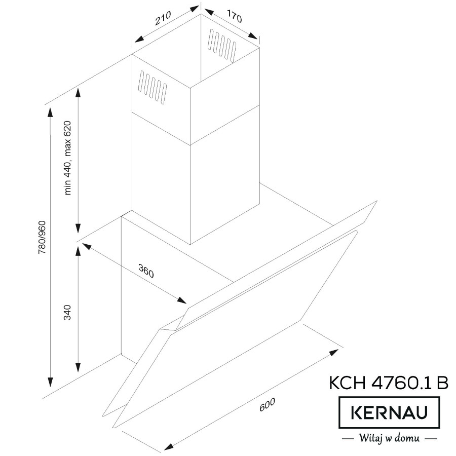 Okap przyścienny KCH 4760.1 B -KERNAU KERNAU