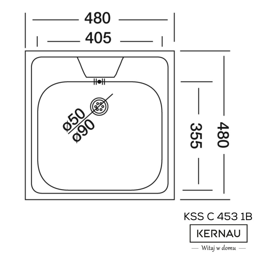 Zlewozmywak stalowy jednokomorowy KSS C 453 1B SMOOTH -KERNAU KERNAU